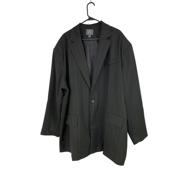 NWT Worthington Womens Plus Size 3X Pinstripe Metalic Blazer Jacket RN10220 - Picture 2 of 10
